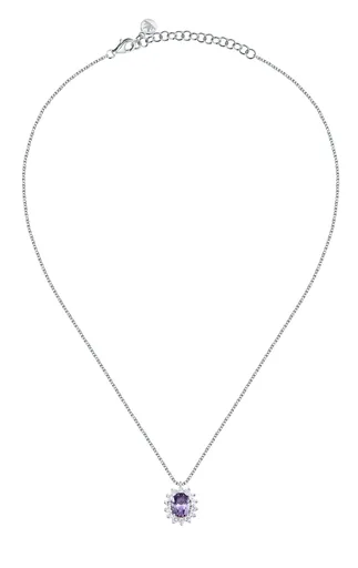 Morellato Elegantní stříbrný náhrdelník s fialovým zirkonem Tesori SAIW282