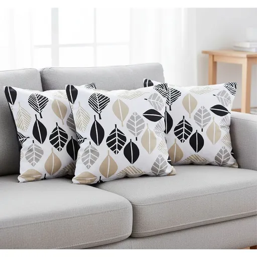 Návlek na Polštář, Béžové a černé listy 1019