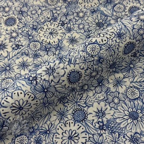 Dekorační látka Linenlook Bloom Fully Mix digital print