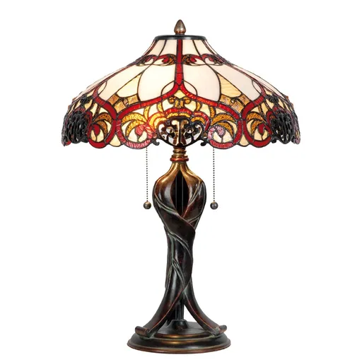 Stolní lampa Tiffany Dark dragonfly - Ø 42*64 cm Clayre & Eef
