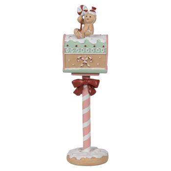 Vánoční dekorace schránka s perníčkem Gingerbread Mailbox Pastello - 11*10*36 cm 6PR4265