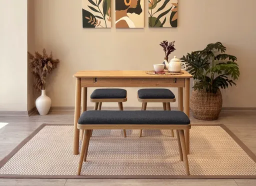 Jídelní set s rozkládacím stolem a židlemi (4 kusy) Vina Mini 04 1053 - Oak, Anthracite