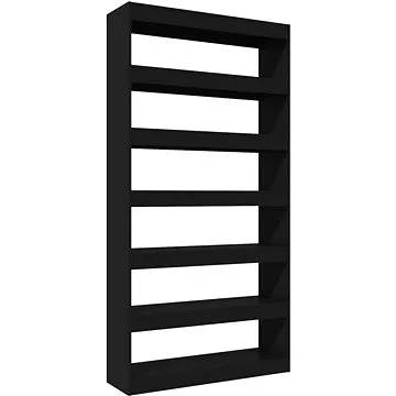 Shumee dělící stěna černá 100×30×198 cm kompozitní dřevo , 811773 (811773)