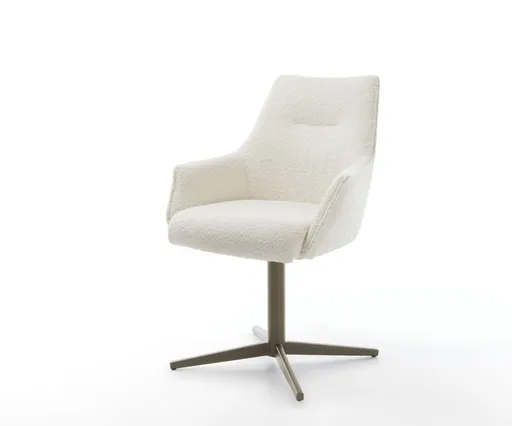 Jídelní židle Alja-Flex s područkami bouclé bílá podnož