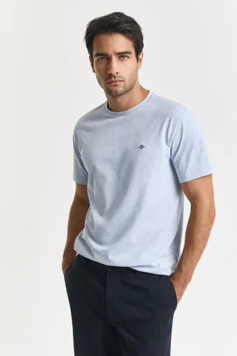 TRIČKO GANT REG SHIELD SS T-SHIRT ICE BLUE MELANGE