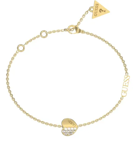 Guess Půvabný pozlacený náramek Lovely Guess JUBB03036JWYG S: 14,5 - 18,5 cm