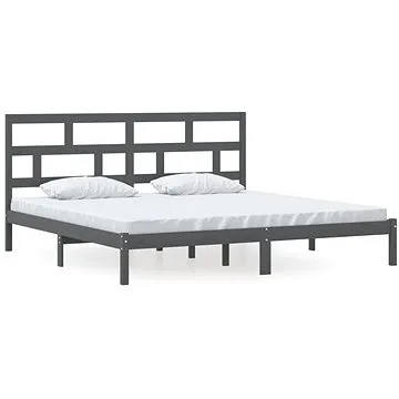 Rám postele šedý masivní borovice 200 × 200 cm, 3101240 (3101240)