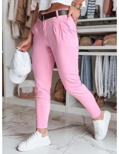 Dámské chino kalhoty s páskem MODELA růžové