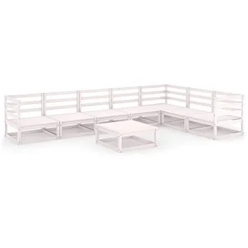 8dílná zahradní sedací souprava bílá masivní borovice, 3075750 (3075750)