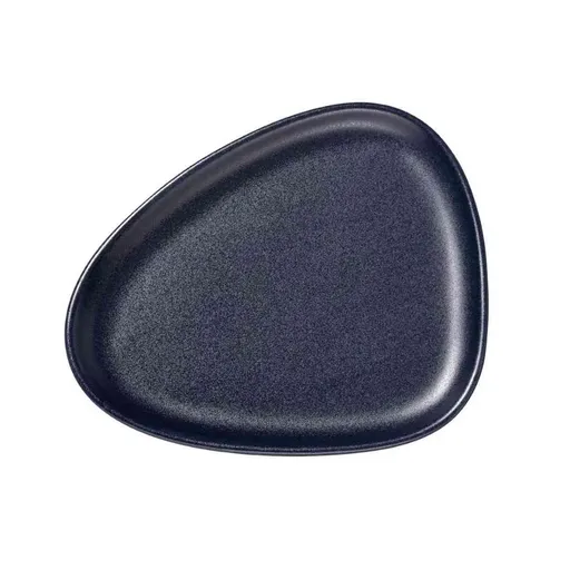 Snídaňový talíř CURVE 22 cm, námořnická modrá, kamenina, LIND DNA