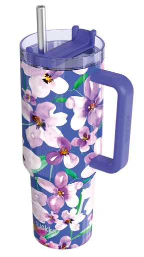 Termohrnek Stream s brčkem, 1,2l, Quokka, flower dusk