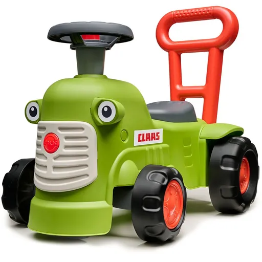 Odstrkovadlo traktor Claas světle zelený s volantem