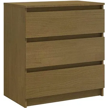 SHUMEE Noční stolek medově hnědý 60 × 36 × 64 cm masivní borovice, 808096 (808096)