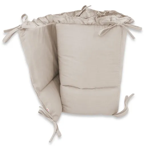 Baby Nellys Mantinel s volánkem do postýlky 120 x 60 cm, 180cm Royal - béžový