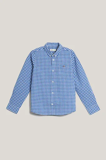 KOŠILE GANT POPLIN GINGHAM SHIELD SHIRT COLLEGE BLUE