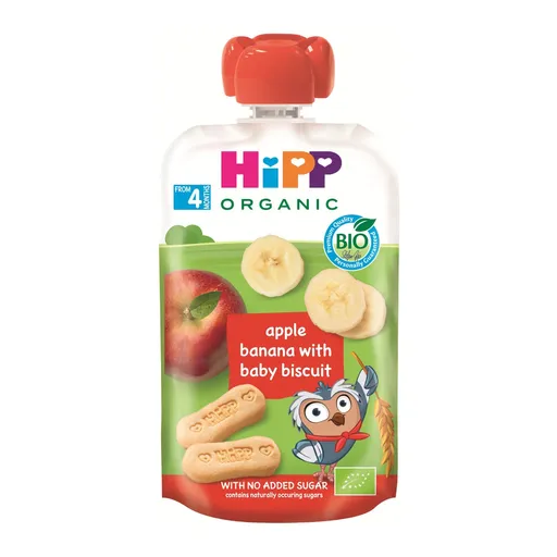 Hipp BIO Hippies jablko, banán, baby sušenky 100 g