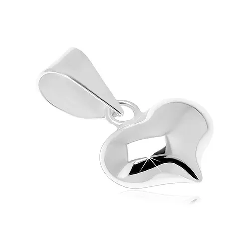 Přívěsek ze stříbra 925, lesklé symetrické srdce, hladký povrch