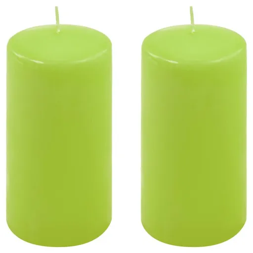 Zelená parafínová svíčka 15 cm, 65 h hoření, sada 2 ks