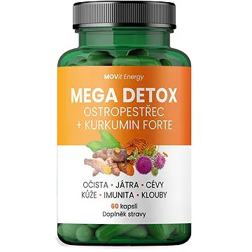 MOVit Mega Detox Ostropestřec + Kurkumin FORTE, 60 kapslí (8594202100184)
