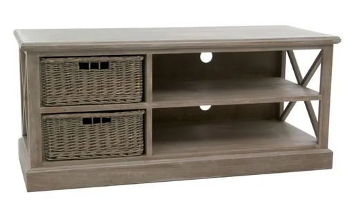 Dřevěný televizní stolek se 2 košíky Jerome - 120*49*51 cm J-Line by Jolipa