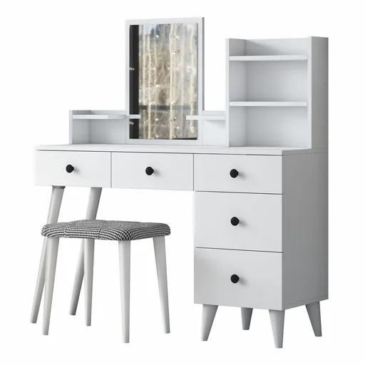 Kosmetický stůl Bela White se stoličkou
