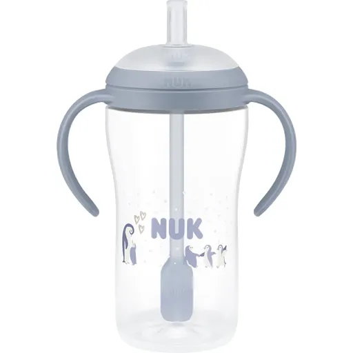 NUK Perfect Match Penguin láhev s brčkem 8m+ 260 ml