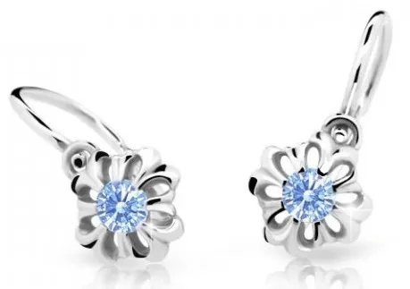 Cutie Jewellery Něžné dětské náušnice z bílého zlata C2208-10-X-2 světle modrá