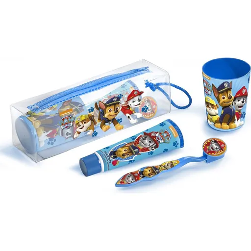 Lorenay Paw Patrol set dentální hygieny se zubním kartáčkem, zubní pastou a skleničkou chlapecký