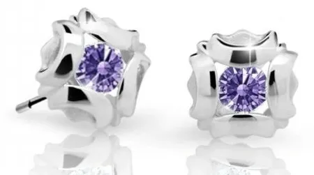 Cutie Jewellery Slušivé dětské náušnice z bílého zlata C2216-30-X-2 fialová