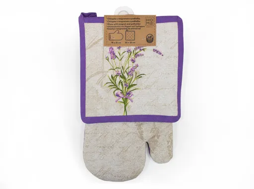 Kuchyňská sada - chňapka s magnetem a podložka Levandule