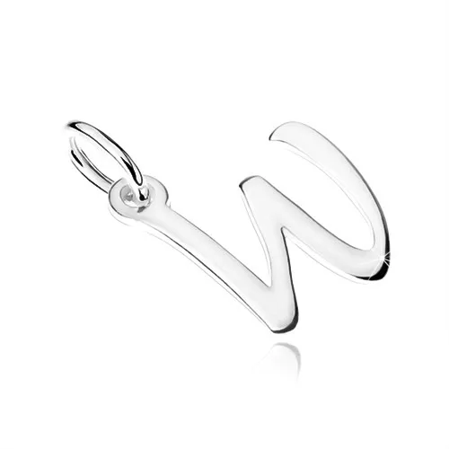 Přívěsek ze stříbra 925, písmeno z abecedy "W", zrcadlově lesklé