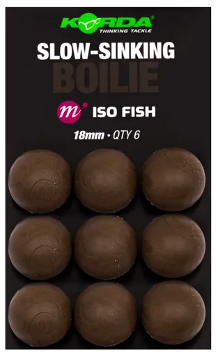 Korda umělé boilie slow sinking boilie iso fish 9 ks - 18 mm