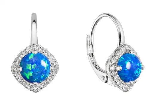 Evolution Group - Pavona Okouzlující náušnice se syntetickými opály 11463.3 blue