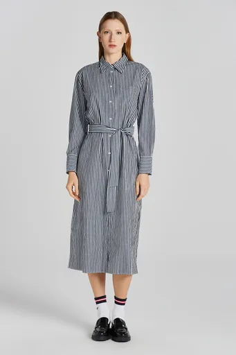 ŠATY GANT REL STRIPED POPLIN SHIRT DRESS CLASSIC BLUE