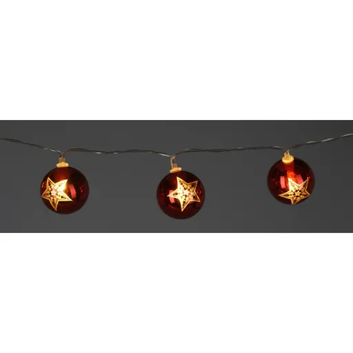 Světelný vánoční řetěz Stars, 120 cm, 10 LED, barva měď, na baterie