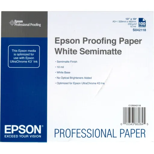 Epson Proofing Paper White Semimatný S042118 C13S042118, 250 g/m2, A3+, 100ks, pololesklý, bílý, foto papír