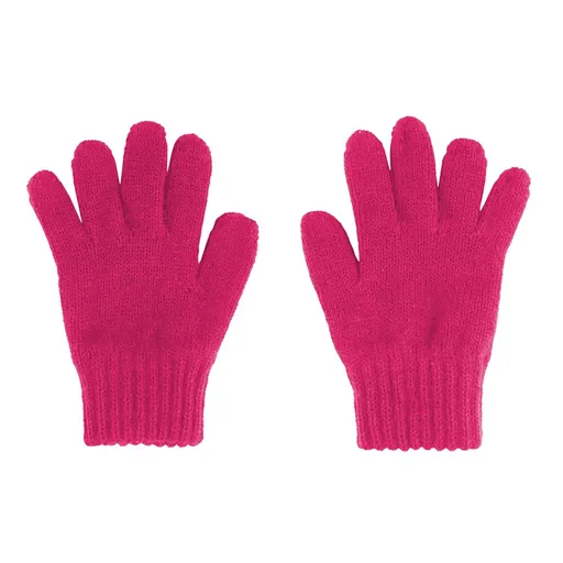 Bontis Dětské pletené rukavice 2-4 roky - Tmavě růžová | 2-4 let