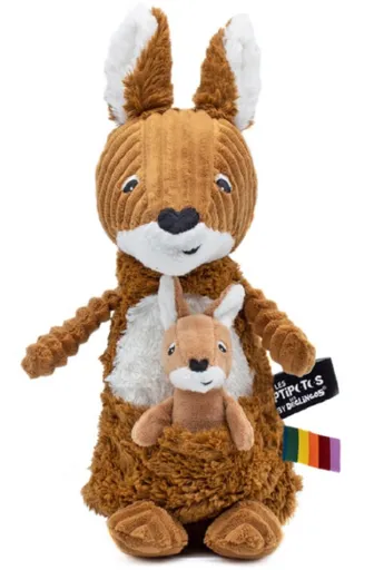 PTIPOTOS Plyšový klokan Allezou hnědý - máma s miminkem