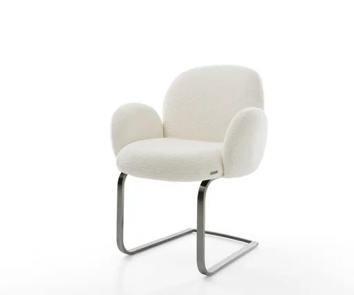 Konzolová židle Nube-Flex s područkami Bouclé Bílá Konzolová