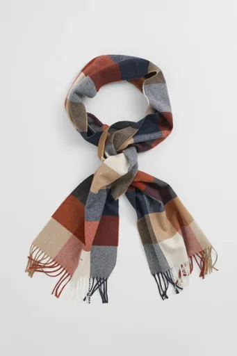 ŠÁLA GANT WOOL MULTI CHECKED SCARF MODERN RUST