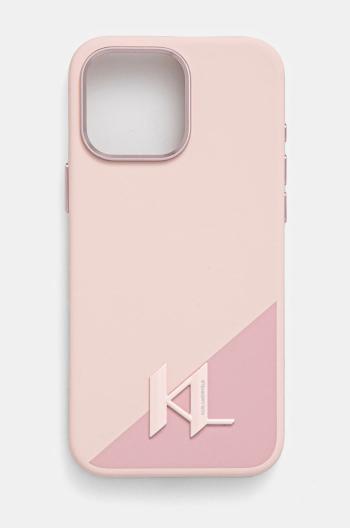 Obal na telefon Karl Lagerfeld iPhone 16 Pro Max 6.9 růžová barva, KLHMP16XSCMKMPCP