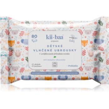 kii-baa® organic Baby Premium Care vlhčené ubrousky pro děti s prebiotiky 80 ks