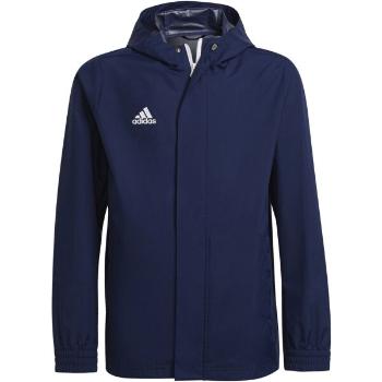 adidas ENTRADA 22 ALL WEATHER JACKET Juniorská fotbalová bunda, modrá, velikost