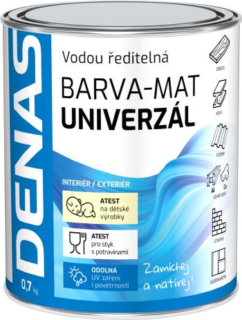 DENAS UNIVERZAL MAT - farba na kov a drevo 0,7 kg 0440 - modrá
