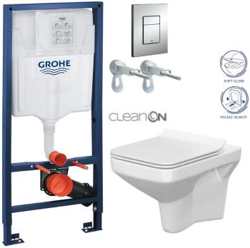 Rapid SL pro závěsné WC 38528SET s chromovou deskou + WC CERSANIT CLEANON COMO + SEDÁTKO 38772001 CO1