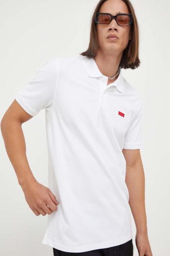 Polo tričko Levi's bílá barva, s aplikací