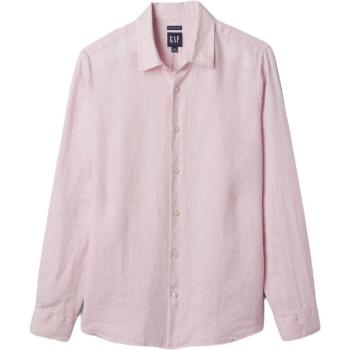 GAP LS LINEN Pánská košile, růžová, velikost