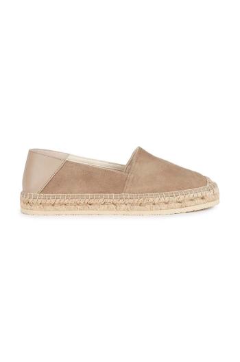 Kožené espadrilky Geox D LAMPEDUSA béžová barva, D35V0A 02285 C6738