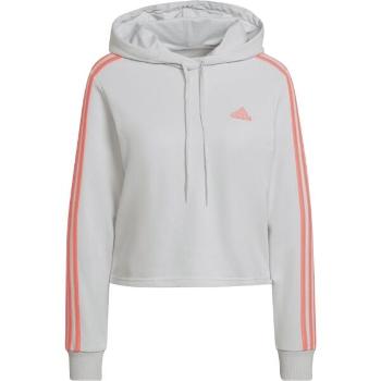 adidas 3-STRIPES HOODIE Dámská mikina, šedá, velikost