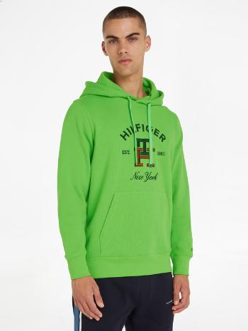 Tommy Hilfiger Curved Monogram Hoody Mikina Zelená